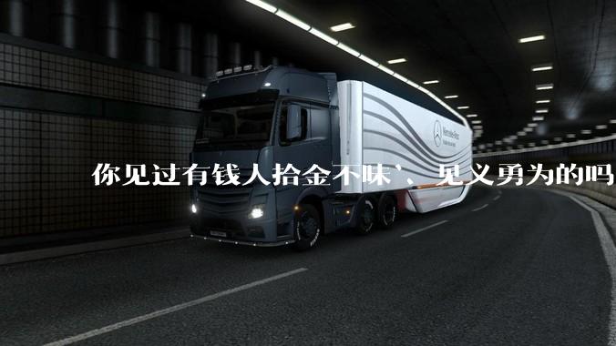 你见过有钱人拾金不昧`、见义勇为的吗？